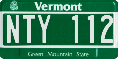 VT license plate NTY112