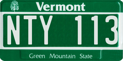 VT license plate NTY113