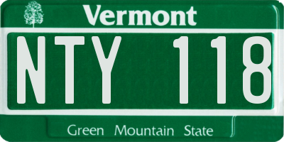 VT license plate NTY118