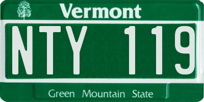 VT license plate NTY119