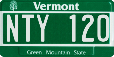 VT license plate NTY120
