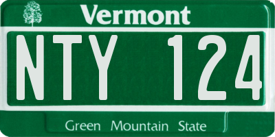 VT license plate NTY124