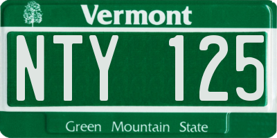 VT license plate NTY125