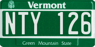 VT license plate NTY126