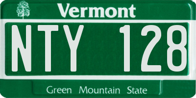 VT license plate NTY128