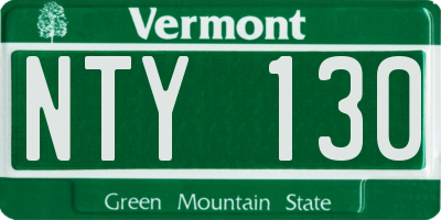 VT license plate NTY130