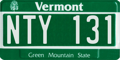 VT license plate NTY131