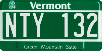 VT license plate NTY132