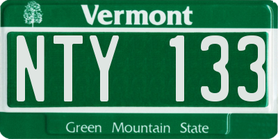 VT license plate NTY133