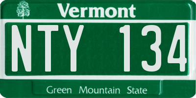 VT license plate NTY134