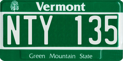 VT license plate NTY135