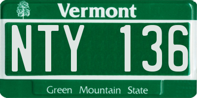 VT license plate NTY136