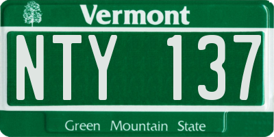 VT license plate NTY137