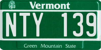 VT license plate NTY139