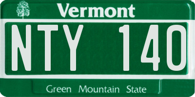 VT license plate NTY140