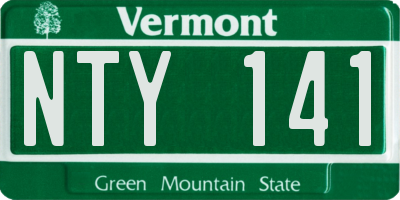 VT license plate NTY141