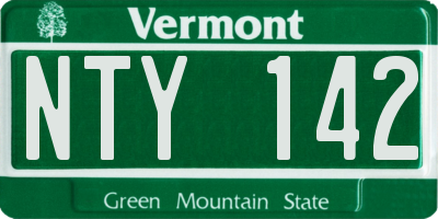 VT license plate NTY142