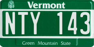 VT license plate NTY143