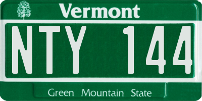 VT license plate NTY144