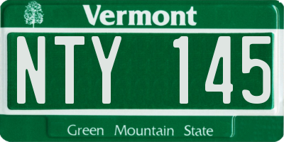 VT license plate NTY145