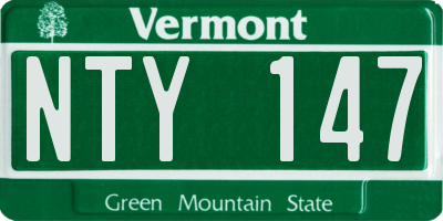 VT license plate NTY147