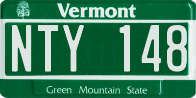 VT license plate NTY148