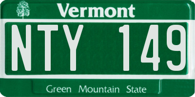 VT license plate NTY149