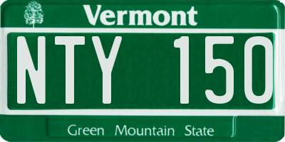 VT license plate NTY150