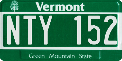VT license plate NTY152