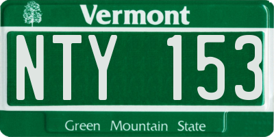 VT license plate NTY153