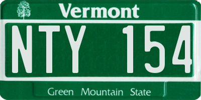 VT license plate NTY154