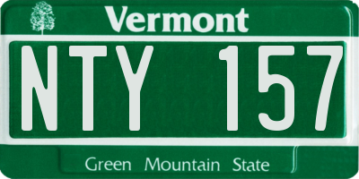 VT license plate NTY157