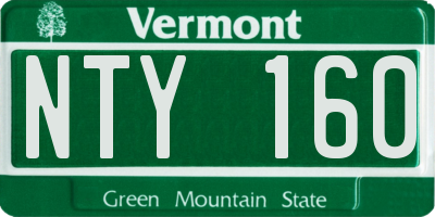 VT license plate NTY160