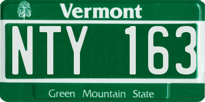 VT license plate NTY163
