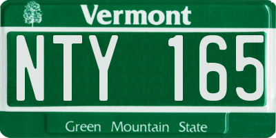 VT license plate NTY165