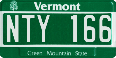 VT license plate NTY166
