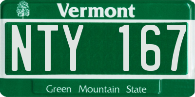 VT license plate NTY167
