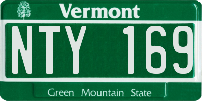 VT license plate NTY169