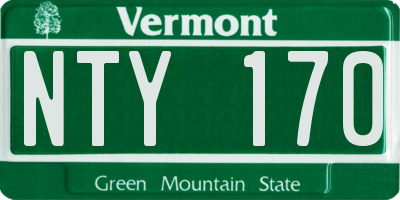 VT license plate NTY170
