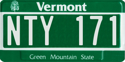 VT license plate NTY171