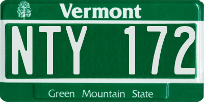 VT license plate NTY172