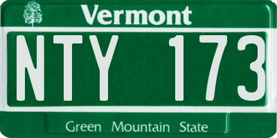 VT license plate NTY173