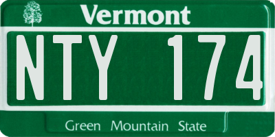VT license plate NTY174