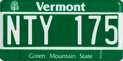 VT license plate NTY175