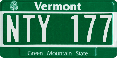 VT license plate NTY177