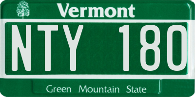 VT license plate NTY180
