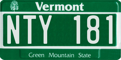 VT license plate NTY181