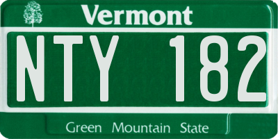 VT license plate NTY182