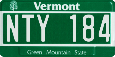 VT license plate NTY184