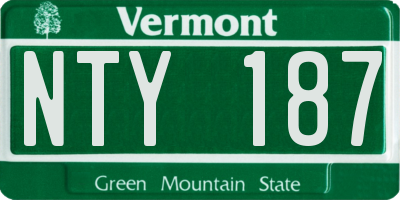 VT license plate NTY187